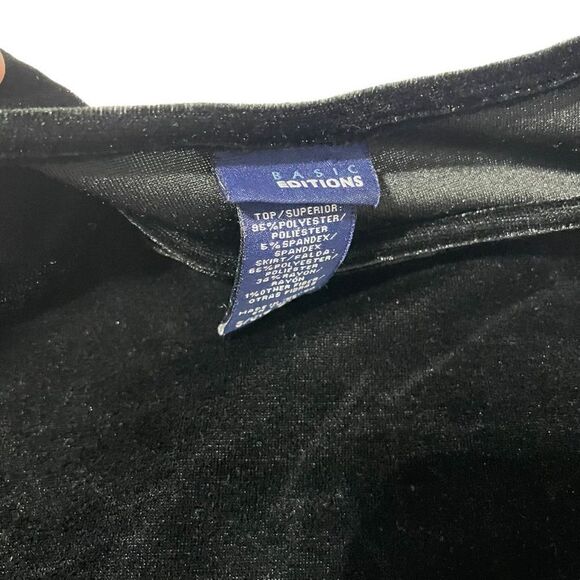 Basic Editions Girls Black Velvet Christmas Dress Size Small - Picture 12 of 14